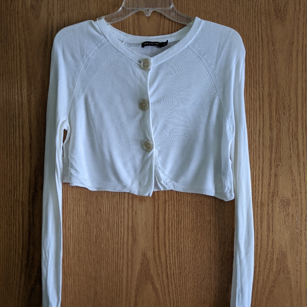 The Limited long sleeve white shrug cardigan